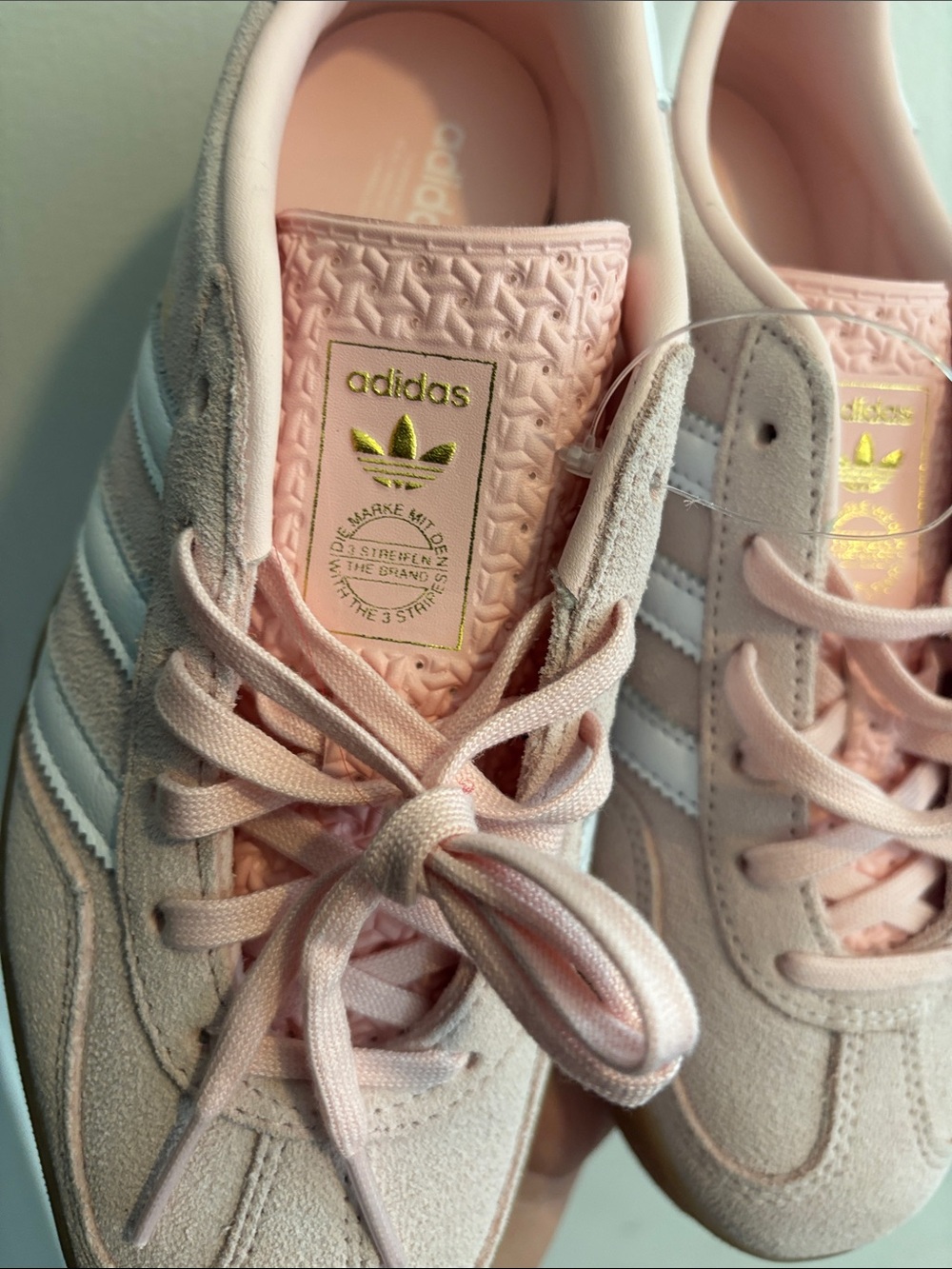 adidas Gazelle Pastel Pink Suede Sneakers with White Stripes - Picture 6 of 13